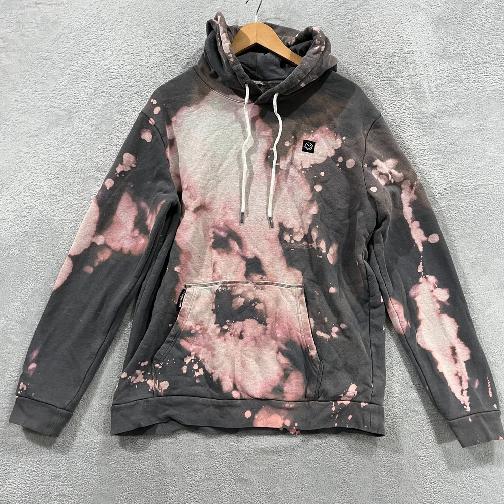 Dutch Bros Hoodie Mens XL Multicolor Tie Dye Cotton Logo Kangaroo Pocket Running